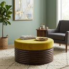 W031 - Solid Acacia Carved Base Coffee Table