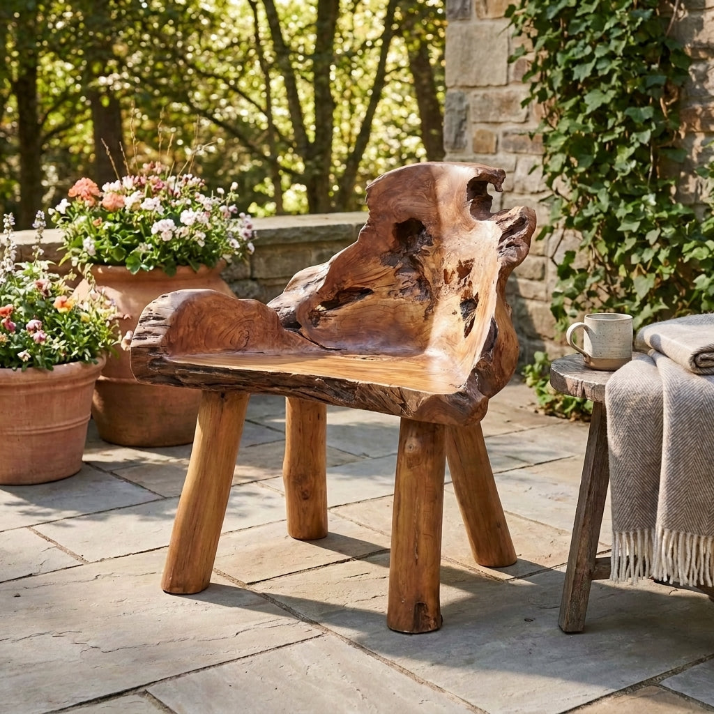 WS14 - Teak Root 1 Seat Bench