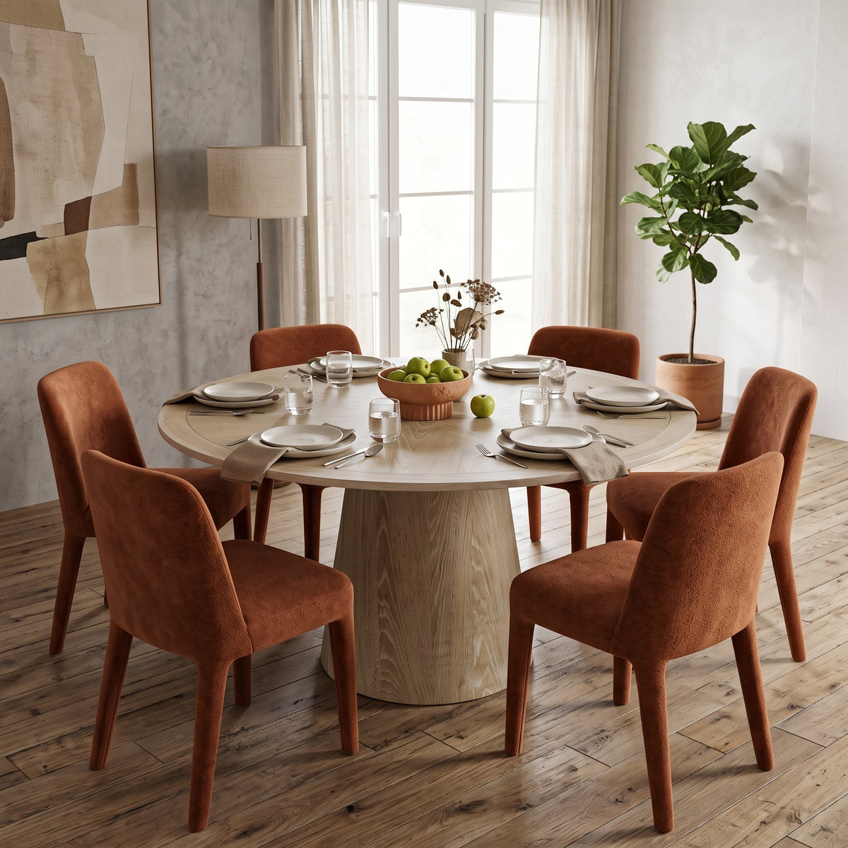 DT12 - Modern Round Pedestal Dining Table