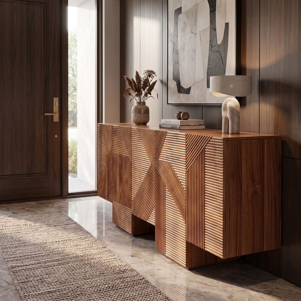 BS01 - Fluted Solid Acacia Buffet