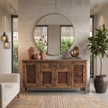 BS18- Solid Reclaimed Wood Antique Tile Buffet