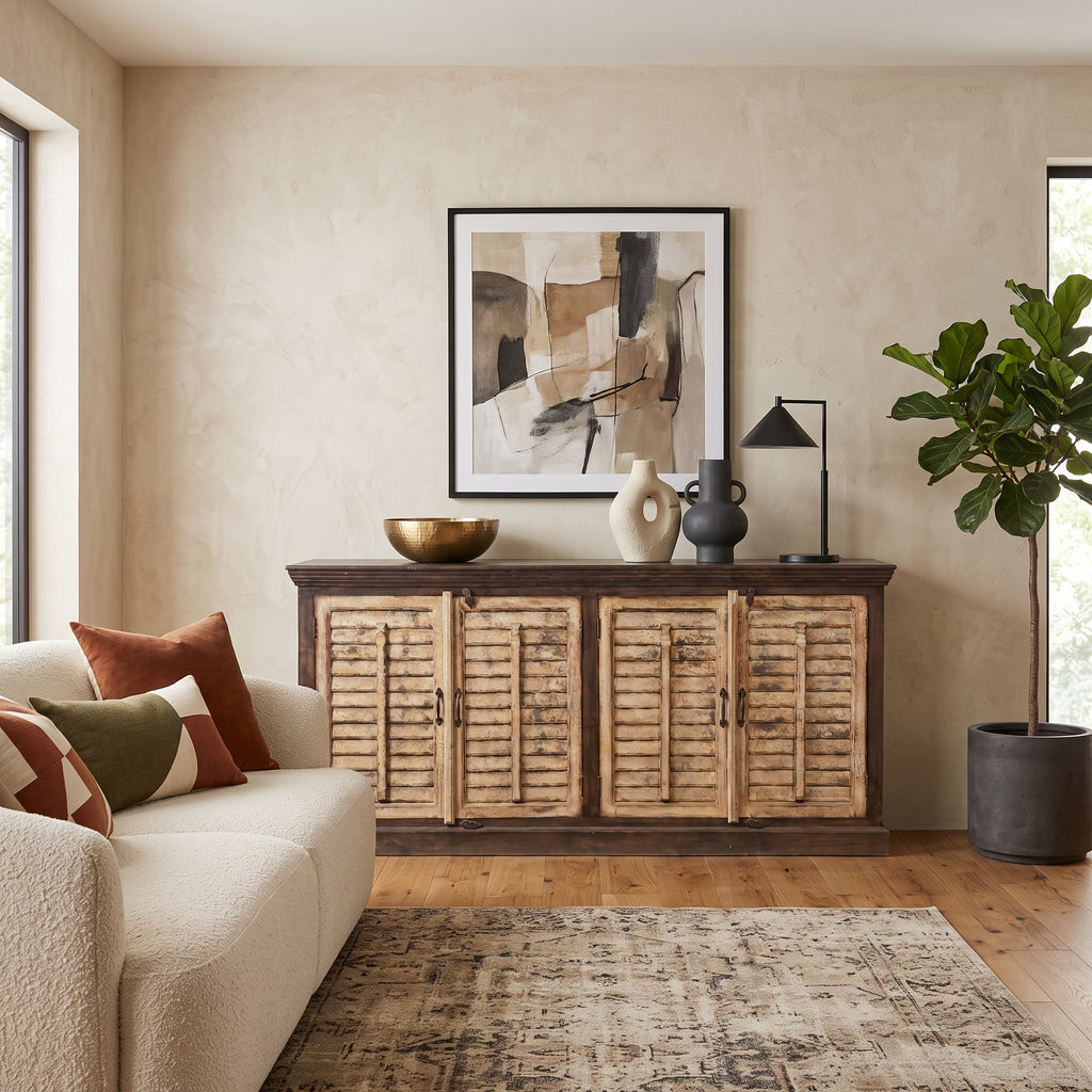 BS10 - Reclaimed Wood Shutter Style Buffet