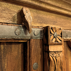 WS105 - Reclaimed Wood Armoire with Handcrafted Iron Detailing