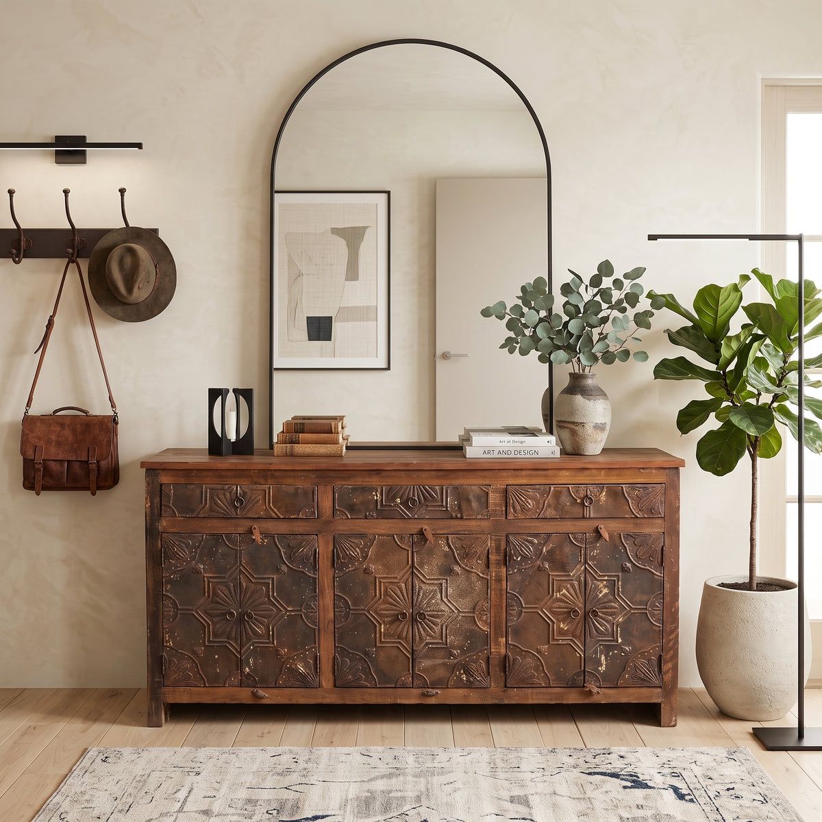 BS03 - Reclaimed Wood Antique Tile Buffet