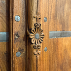 WS105 - Reclaimed Wood Armoire with Handcrafted Iron Detailing