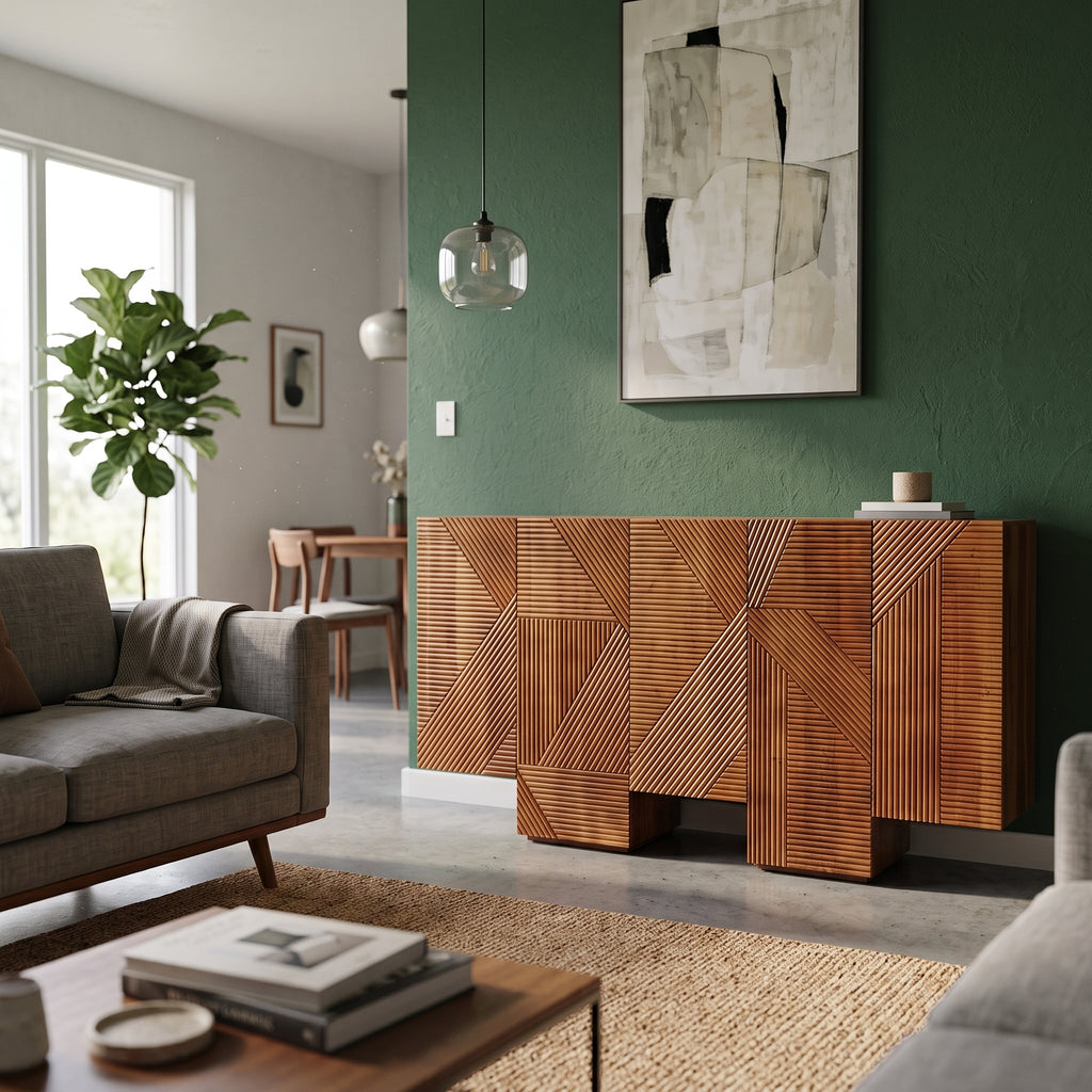 BS01 - Fluted Solid Acacia Buffet