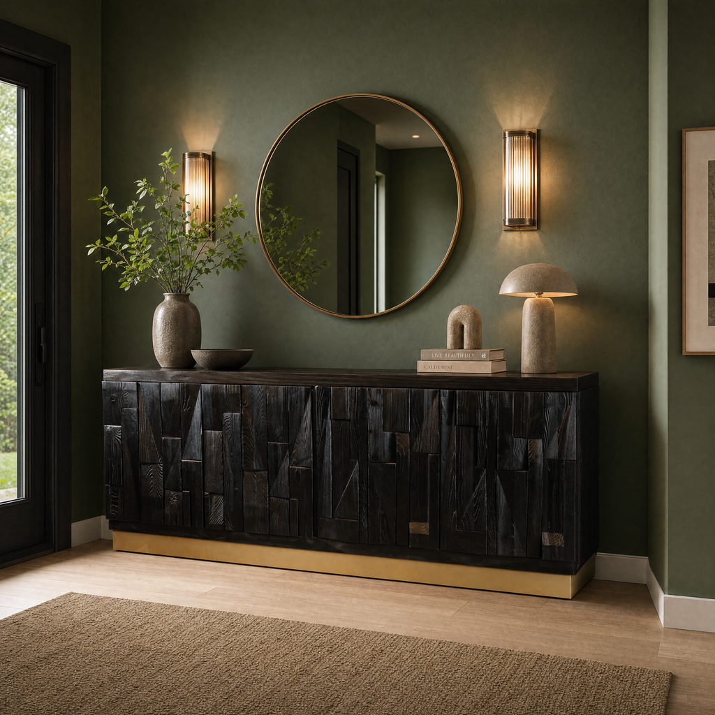 BS05 - Solid Wood Black Finish Buffet
