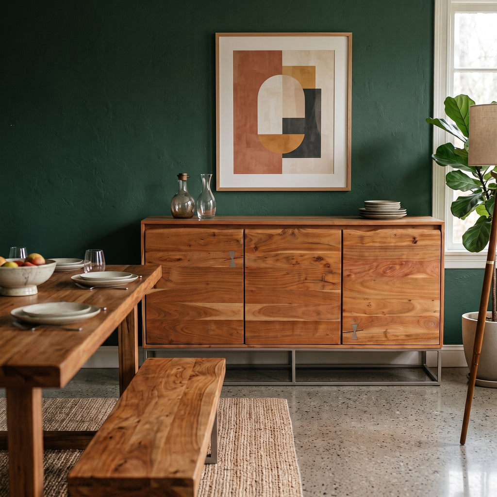 BS19 - Solid Acacia with Metal Base Buffet