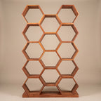 Modern Honeycomb Wooden Bookcase & Display Shelf