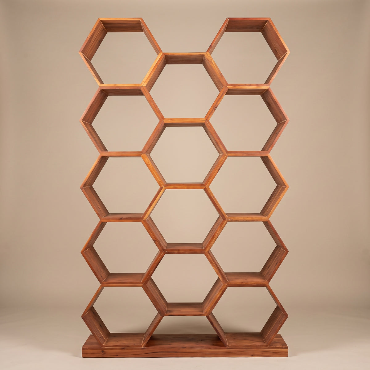 Modern Honeycomb Wooden Bookcase & Display Shelf