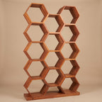 Modern Honeycomb Wooden Bookcase & Display Shelf