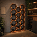 Modern Honeycomb Wooden Bookcase & Display Shelf