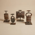 CS20 -  Antique Metal Lock Candle Holders