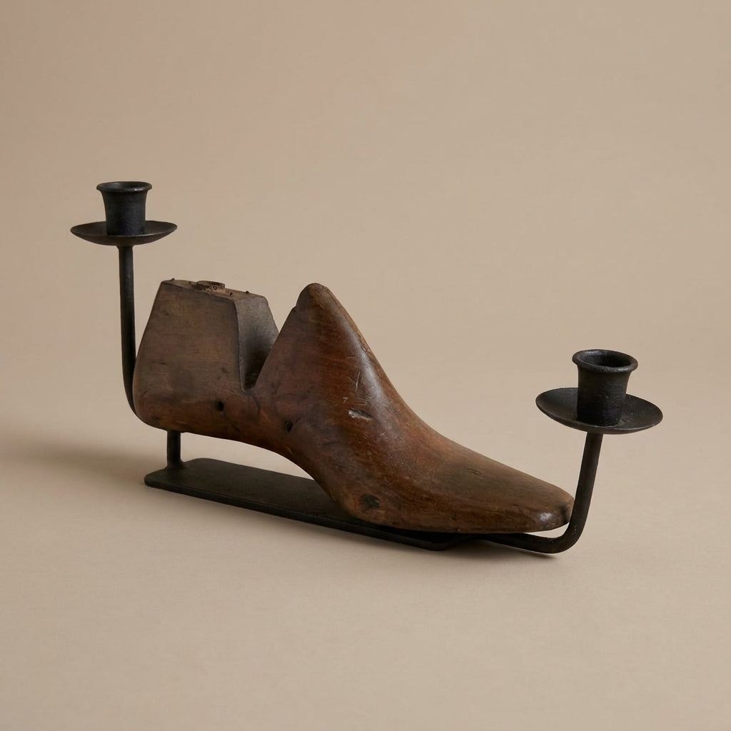 CS35 - Shoe in Solid Wood Candle Stand