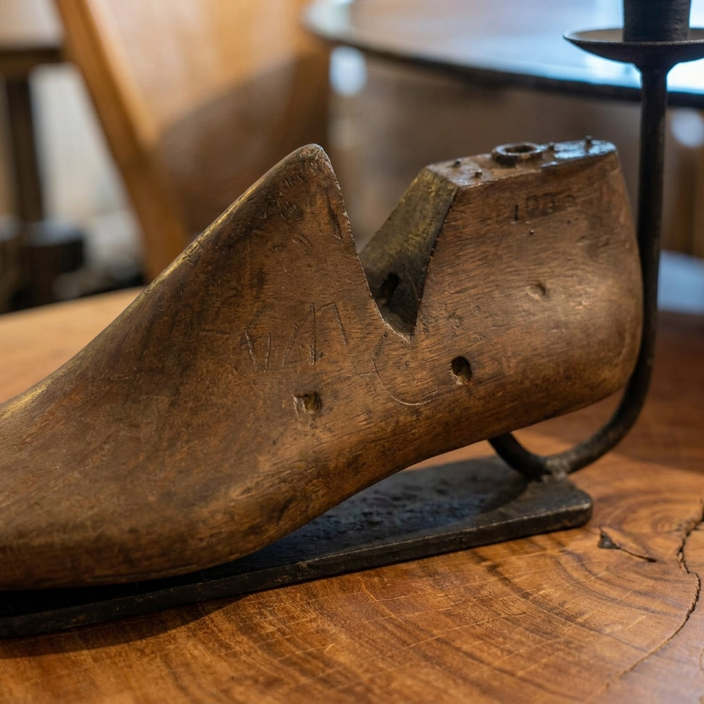 CS35 - Shoe in Solid Wood Candle Stand
