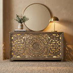 CT126 - Solid Acacia in White Wash Console Table