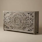 CT126 - Solid Acacia in White Wash Console Table