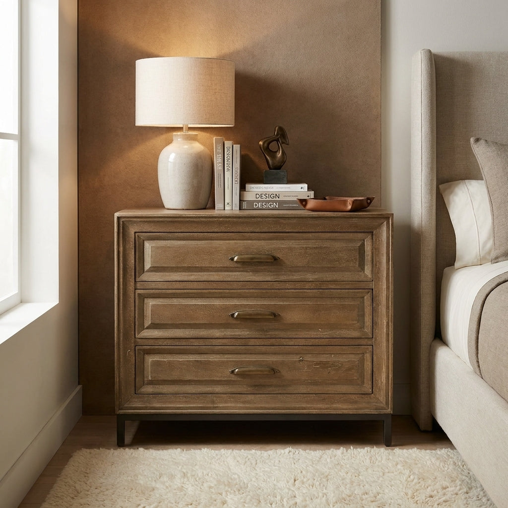 DR03 - Solid Wood Dresser & Bedside Table