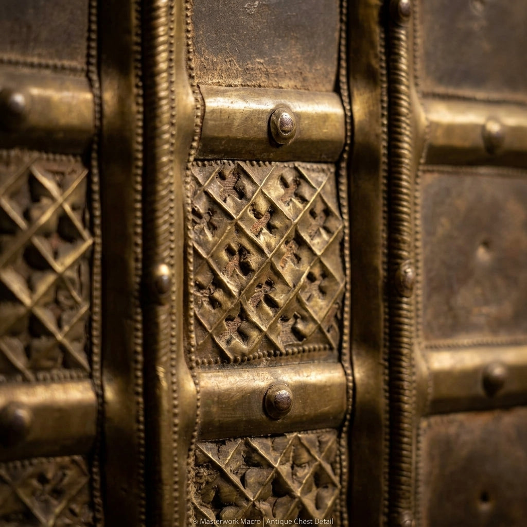 KS01 - Antique Brass Fitted Storage Chest