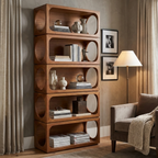 LH03 - Solid Acacia Geometric Bookcase
