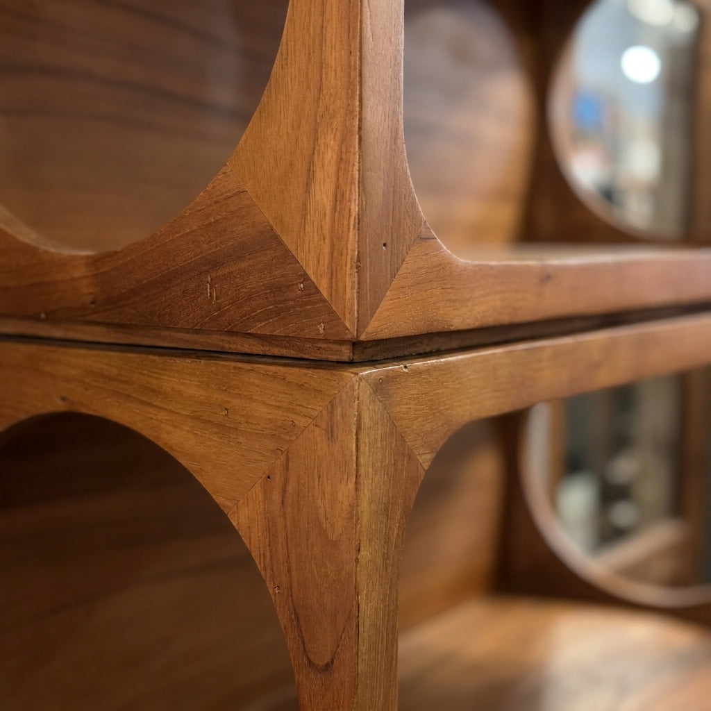 LH03 - Solid Acacia Geometric Bookcase
