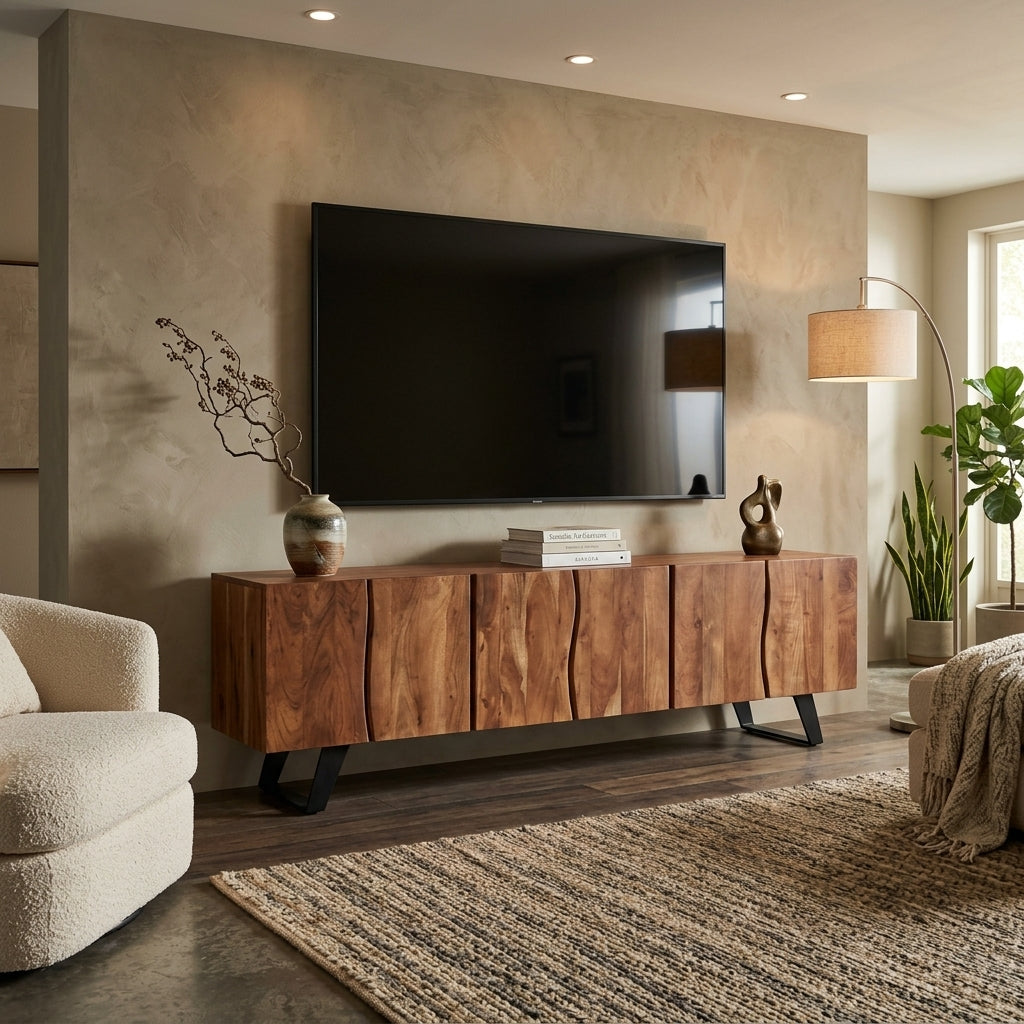 LH22 - Solid Acacia Live Edge TV Stand