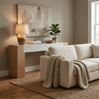LH25 - Solid Wood Console Table with Marble Top