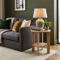 LH83 - Acacia Side Table with Bottom Shelf