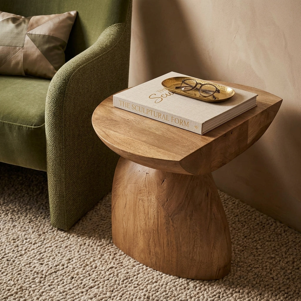 LH85 - Solid Acacia Mushroom Style Side Table