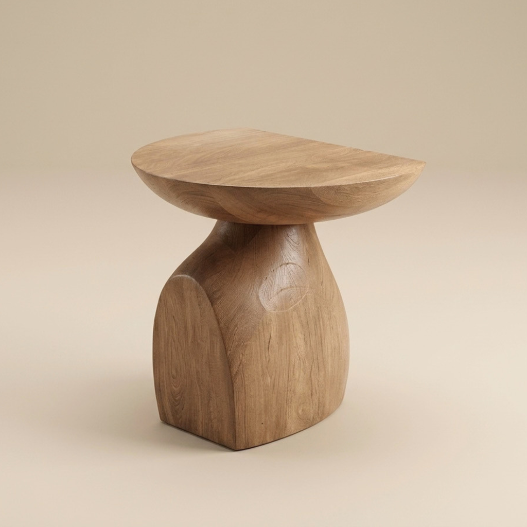 LH85 - Solid Acacia Mushroom Style Side Table
