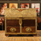 WB2 - Ornate Brass-Trimmed Wooden Storage Chest