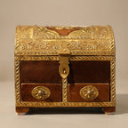 WB2 - Ornate Brass-Trimmed Wooden Storage Chest