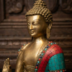 S19 - Buddha Statue Brass Fitted