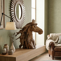 S28 - Sculpture Head Horse Teak Root