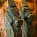 S89 - Statue in Solid Wood with Iron Base