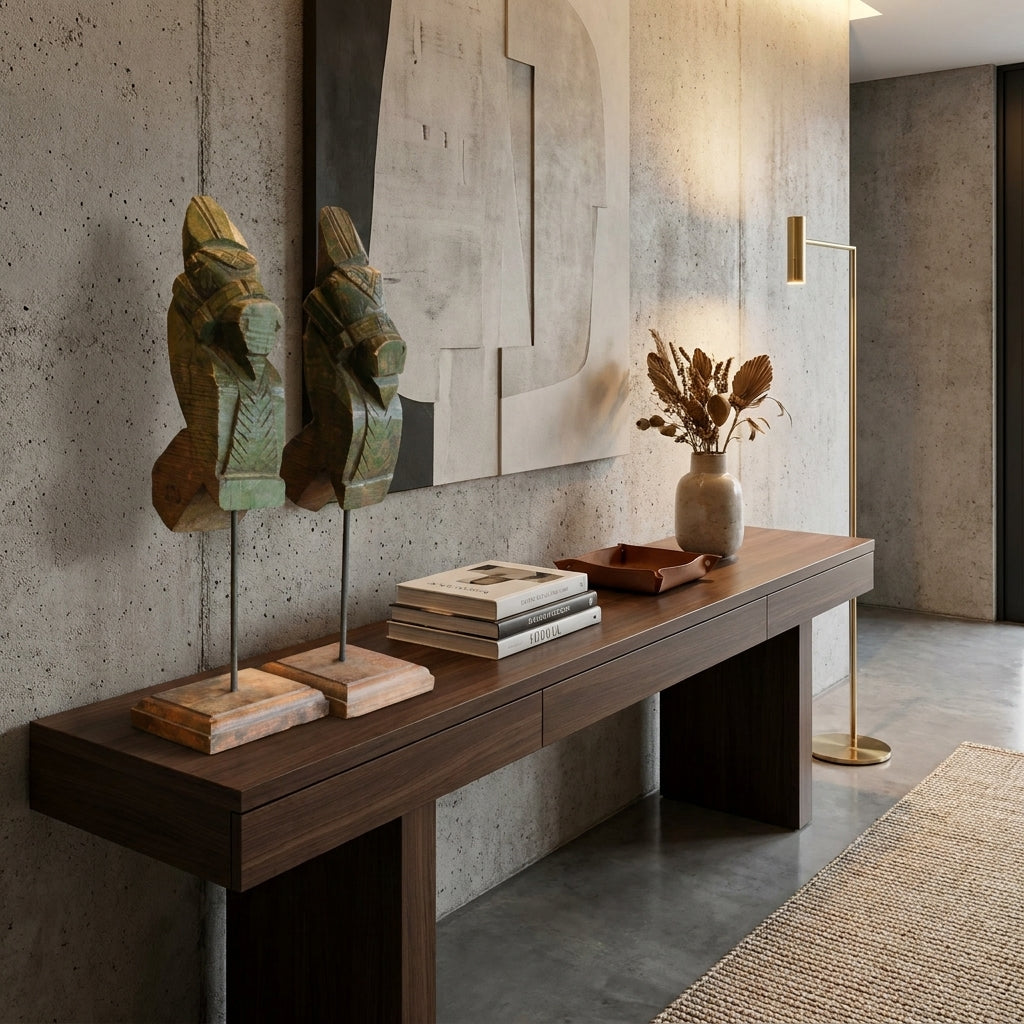 S89 - Statue in Solid Wood with Iron Base