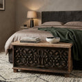 WS88C - Reclaimed Wood Antique Carved Storage Chest