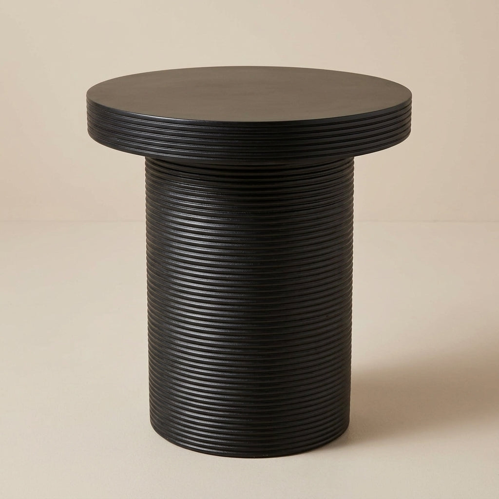 W002 - Solid Acacia Carved Side Table