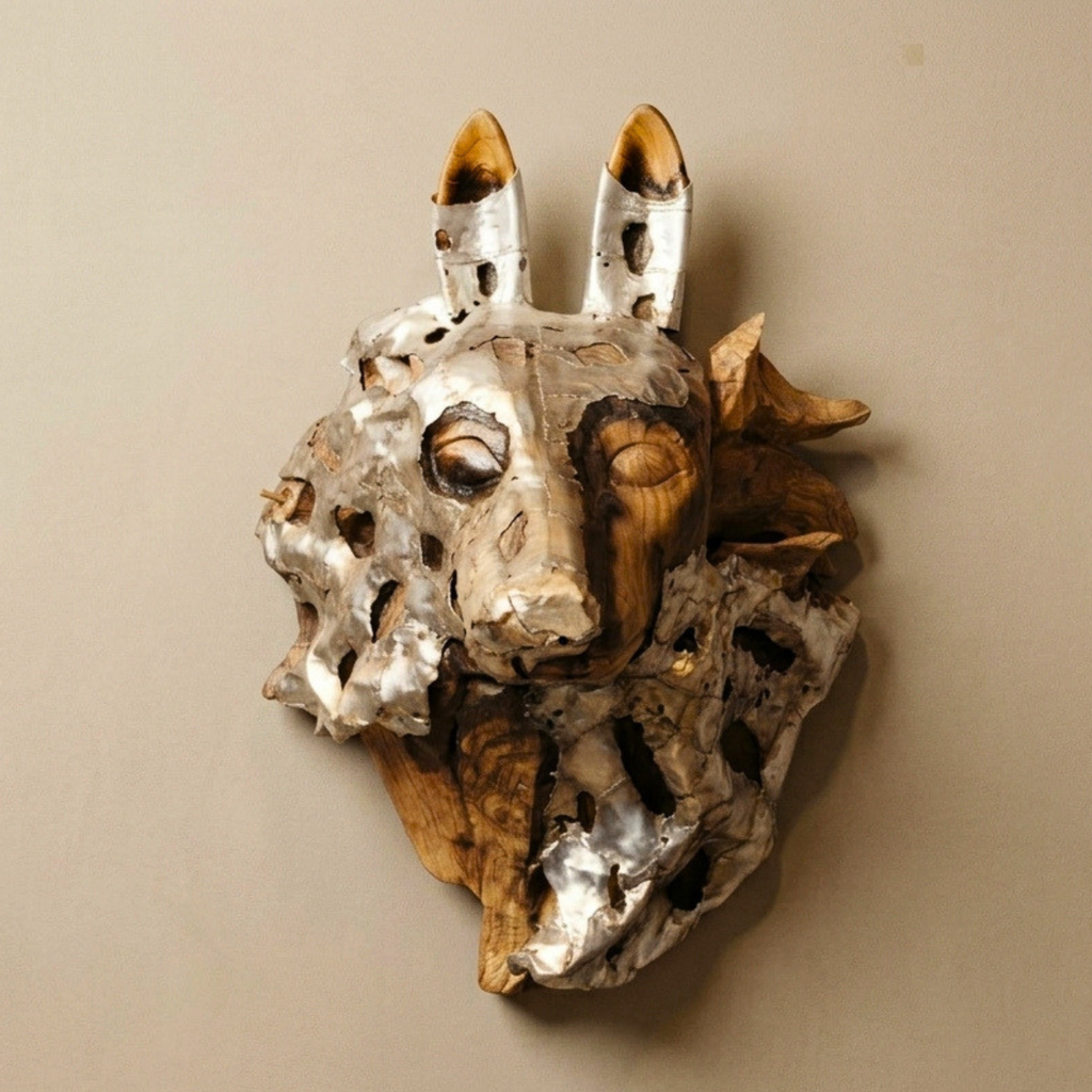 WD27 - Sculpture Metal Fitted Teak Root