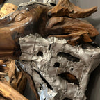 WD27 - Sculpture Metal Fitted Teak Root