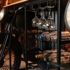 BC06 - Retro Style Motorcycles Wine Rack & Bar
