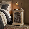 WS072 - Reclaimed Wood Antique Tile Night Stand