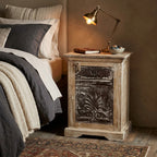 WS072 - Reclaimed Wood Antique Tile Night Stand