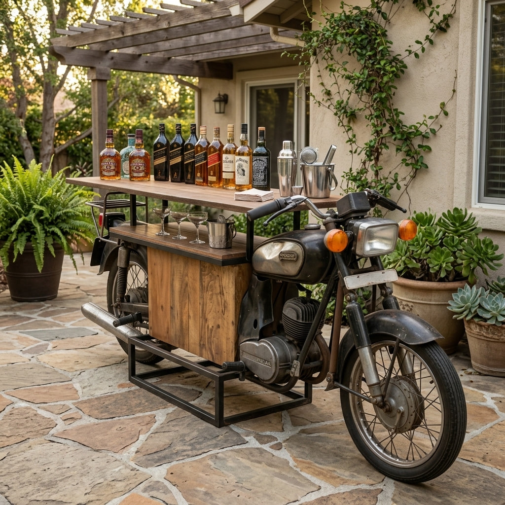 BC03 - 1972 Rajdoot Motorcycle Wine Rack & Bar