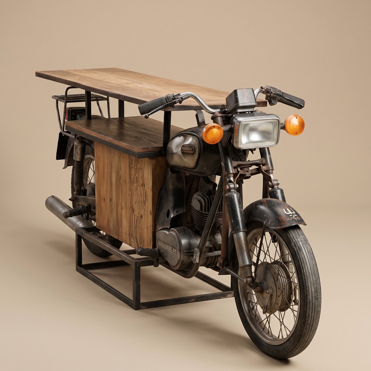 BC03 - 1972 Rajdoot Motorcycle Wine Rack & Bar