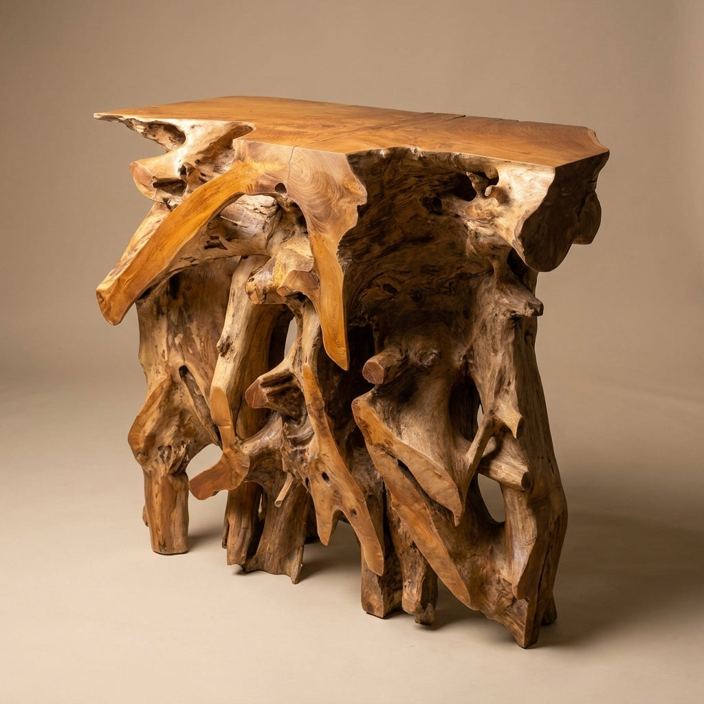 WS1 - Teak Root Console Table