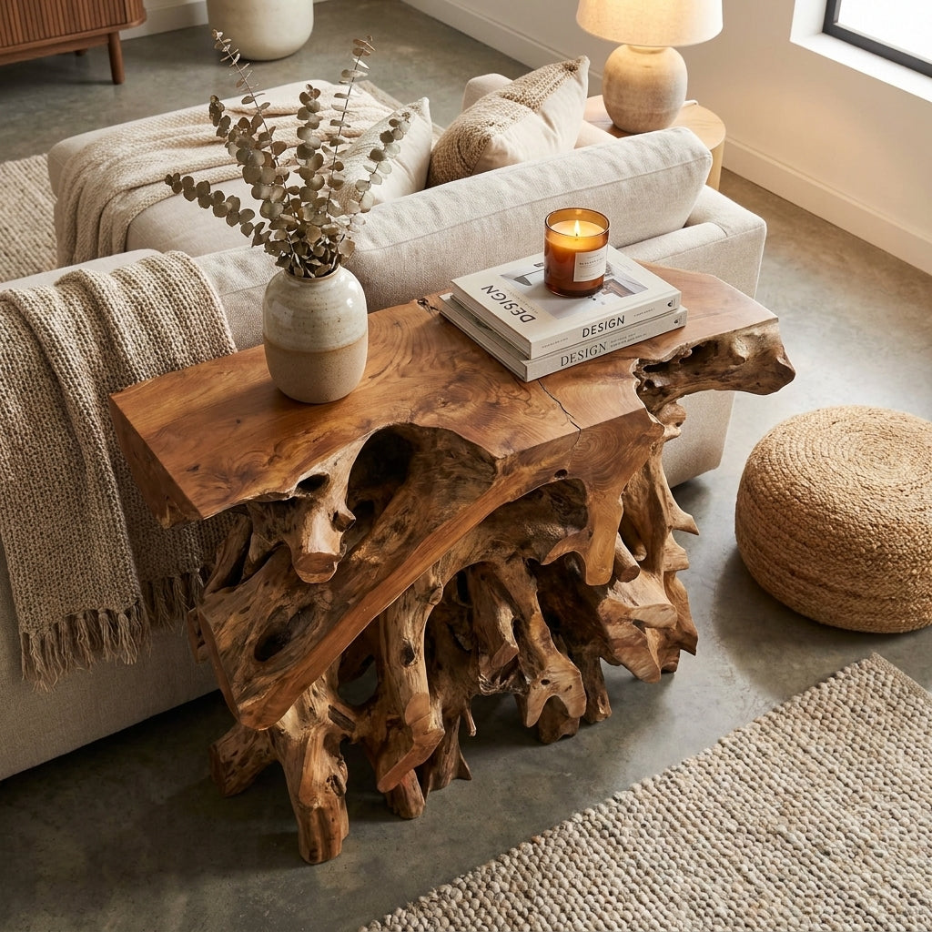 WS1 - Teak Root Console Table