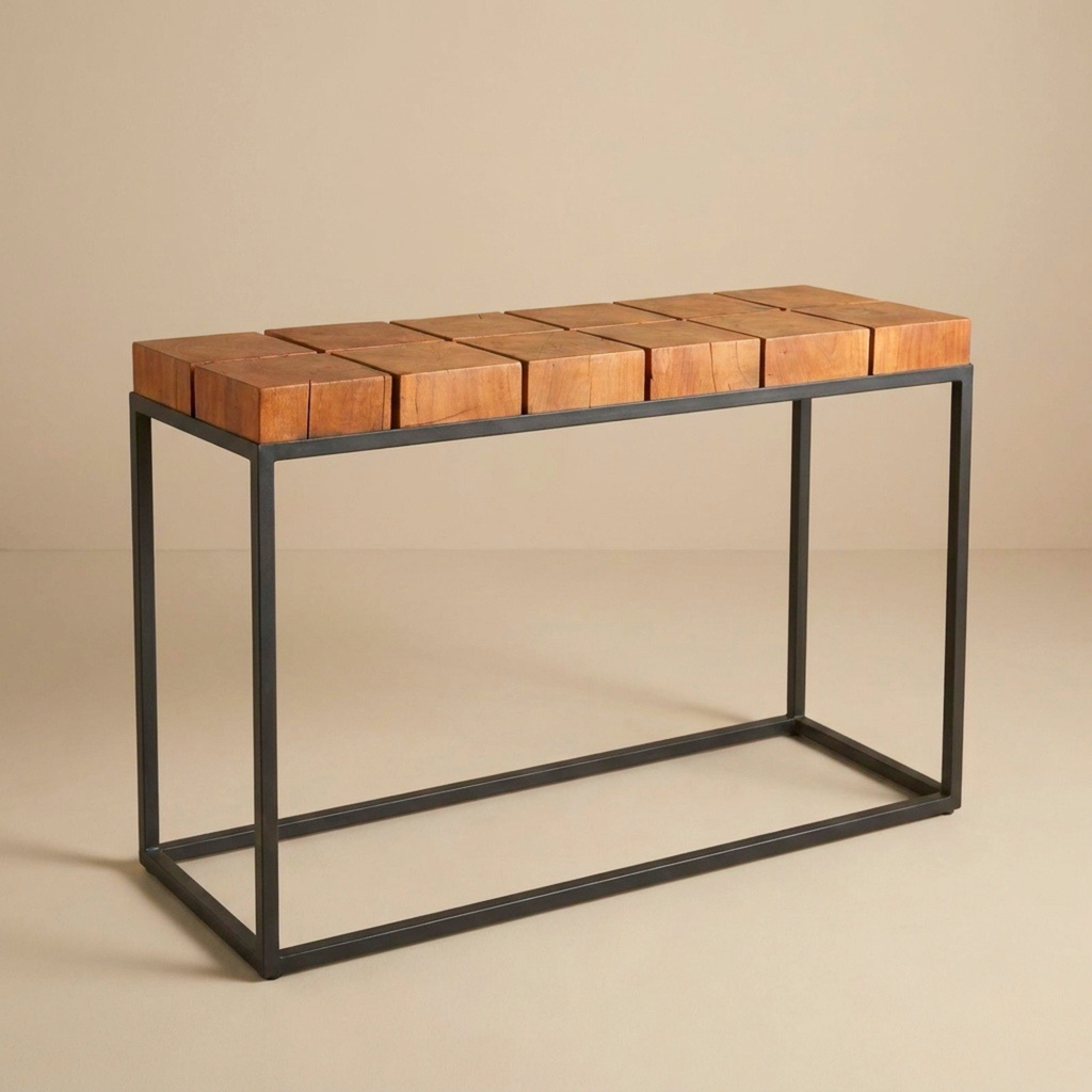 WS1107 - Solid Acacia Block Console Table