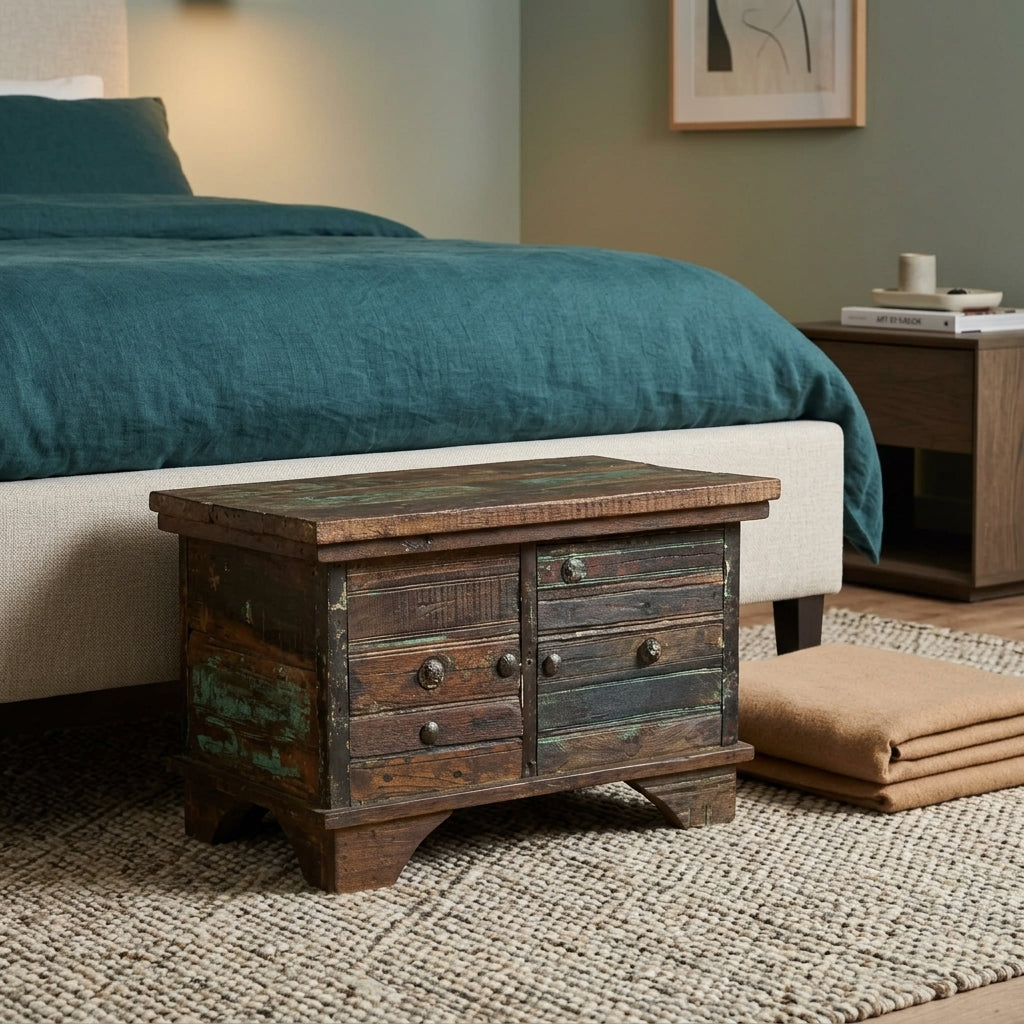 WS113C - Reclaimed Wood Metal Fitted Storage Chest