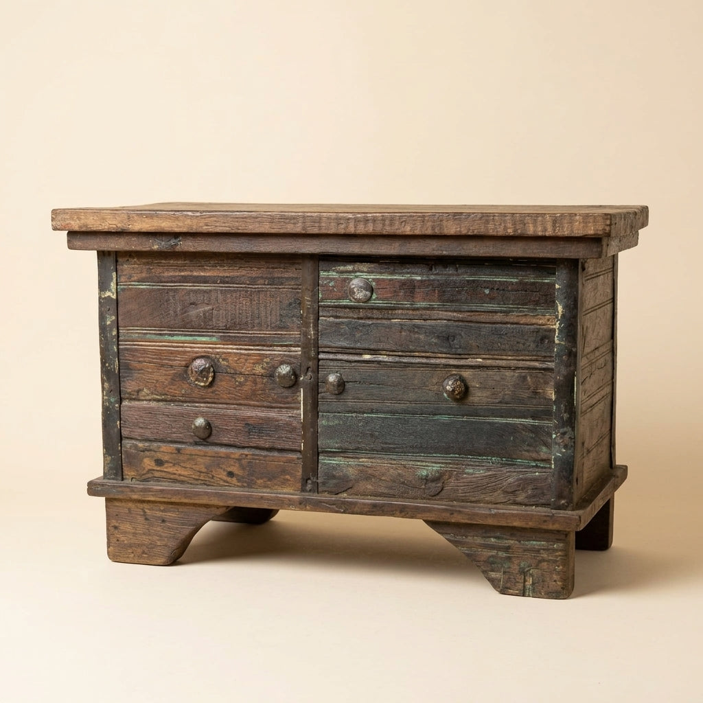 WS113C - Reclaimed Wood Metal Fitted Storage Chest